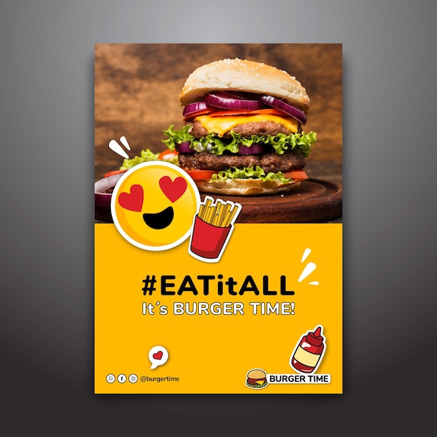 Gratis vector sjabloon folder voor hamburger restaurant