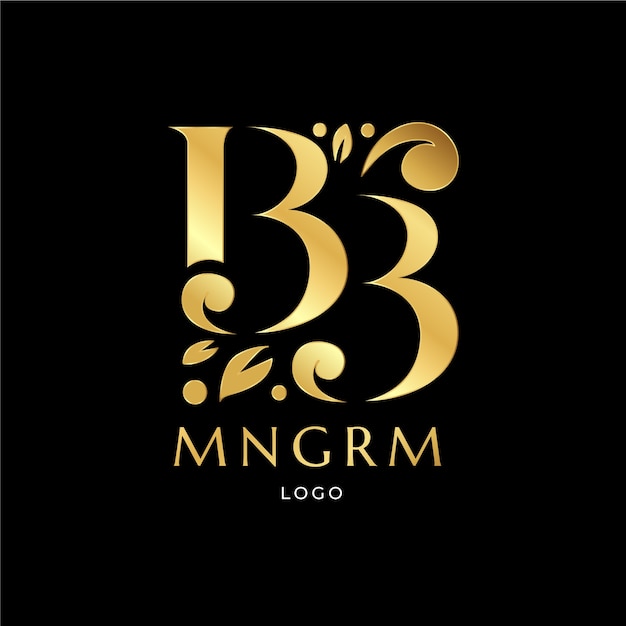 Gratis vector sjabloon met kleurovergang bb-logo