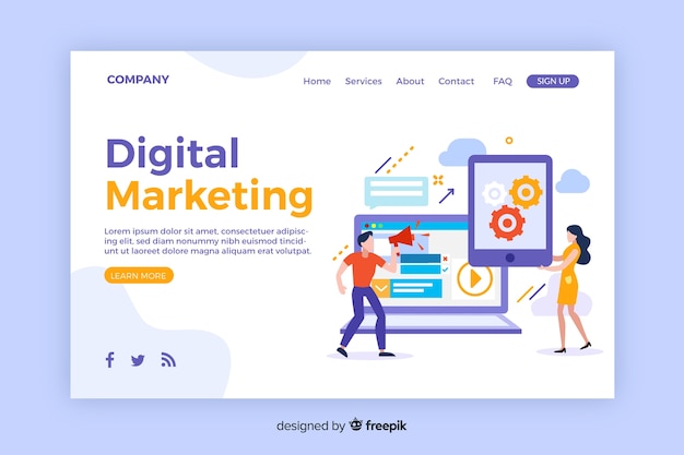 Sjabloon van de landingspagina voor digitale marketing