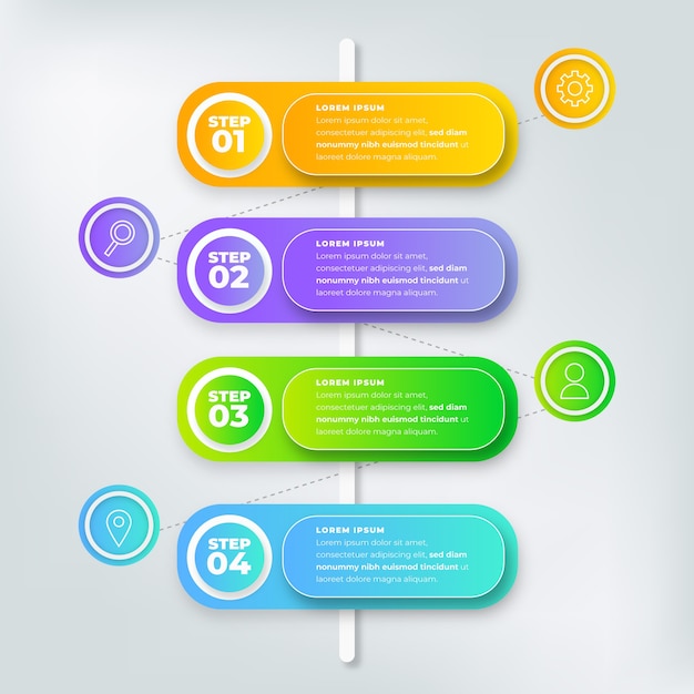 Sjabloon verloop infographic stappen