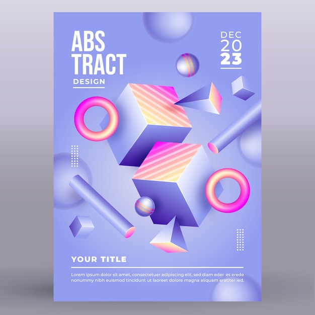 Gratis vector sjabloon voor abstract 3d-poster