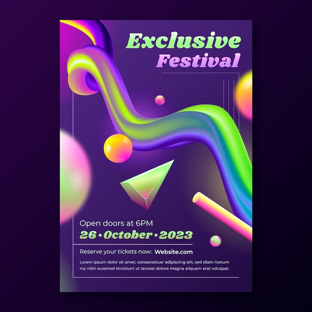 Gratis vector sjabloon voor abstract 3d-poster