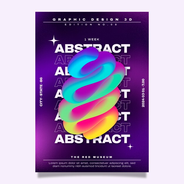 Sjabloon voor abstract 3D-poster