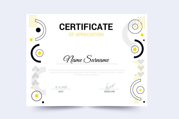 Sjabloon voor abstract geometrisch certificaat