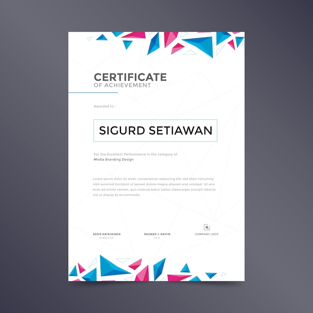 Sjabloon voor abstract geometrisch certificaat