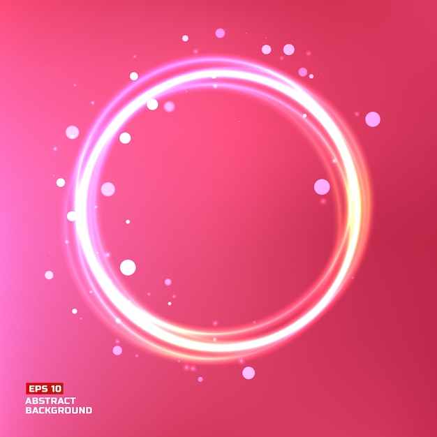 Sjabloon voor abstract glanzende beweging met gloeiende cirkels en vlekken op licht