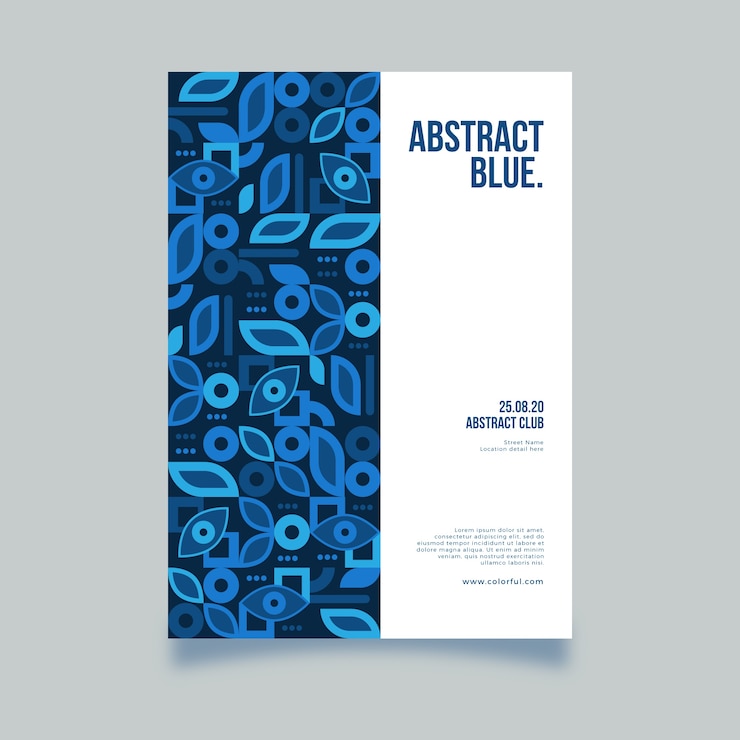 Gratis Vector sjabloon voor abstract klassiek blauw folder