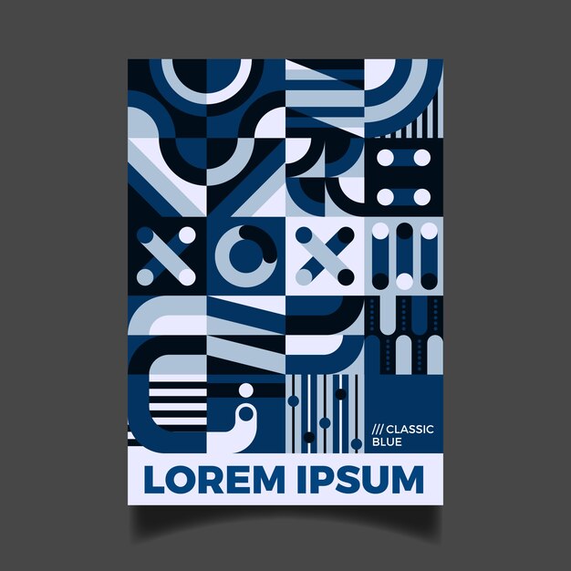 Sjabloon voor abstract klassiek blauw poster