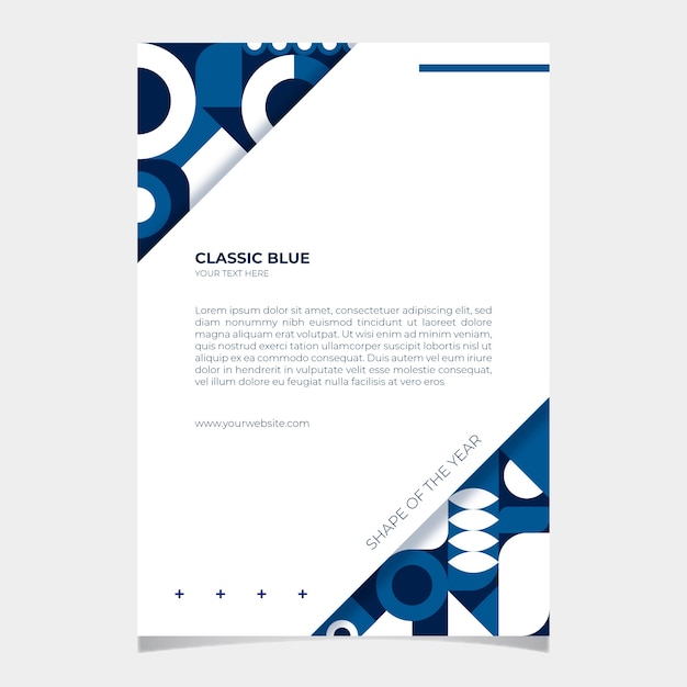 Gratis vector sjabloon voor abstract klassiek blauw poster