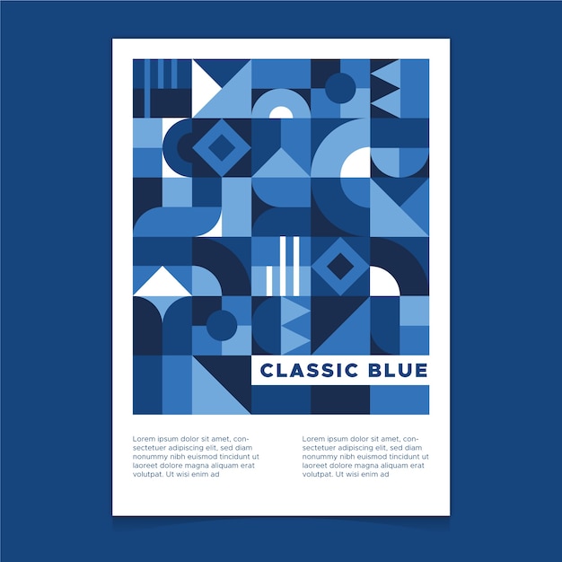 Sjabloon voor abstract klassiek blauw poster