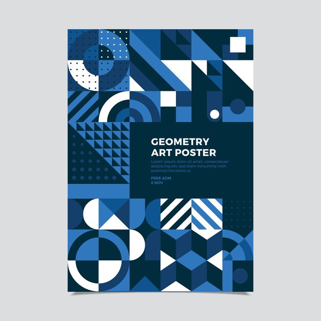 Sjabloon voor abstract klassiek blauw poster