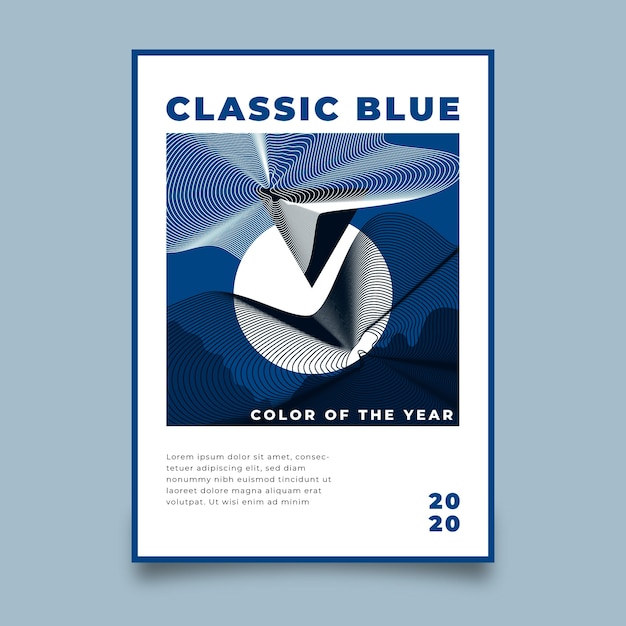 Gratis vector sjabloon voor abstract klassiek blauw poster