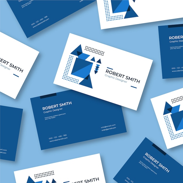 Sjabloon voor abstract klassiek blauw visitekaartje