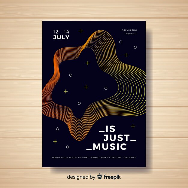 Gratis vector sjabloon voor abstract muziekfestival poster