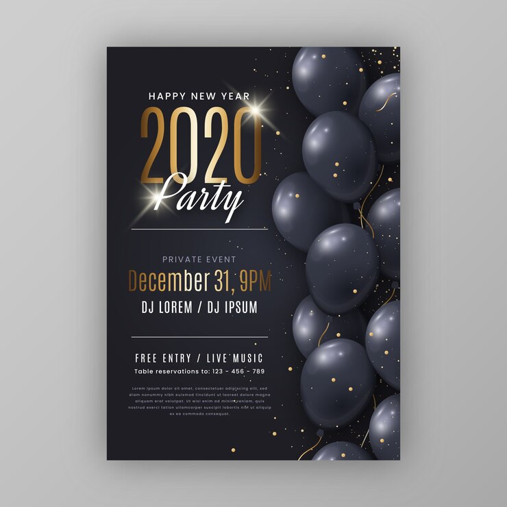 Gratis Vector sjabloon voor abstract nieuwjaar feest folder
