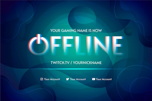 Gratis vector sjabloon voor abstract offline twitch-spandoek