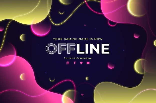 Gratis vector sjabloon voor abstract offline twitch-spandoek