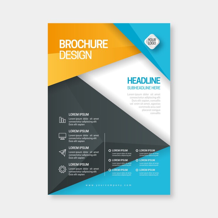 Gratis Vector sjabloon voor abstract zakelijke brochure