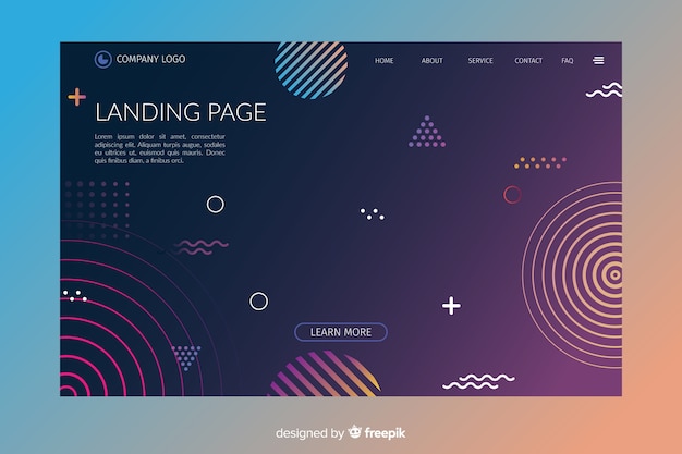 Sjabloon voor abstracte geometrische vormen bestemmingspagina