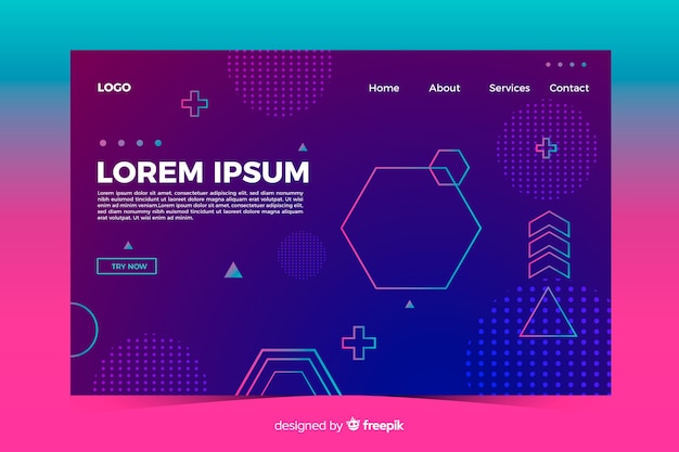 Sjabloon voor abstracte geometrische vormen bestemmingspagina