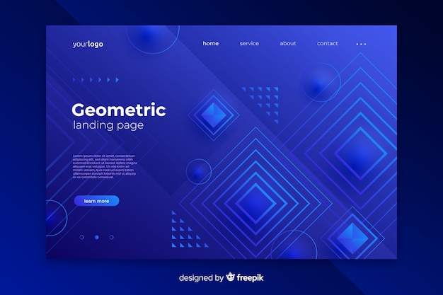 Sjabloon voor abstracte geometrische vormen bestemmingspagina