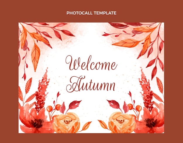 Gratis vector sjabloon voor aquarel herfst photocall