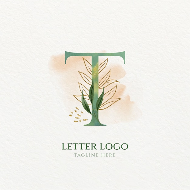 Gratis vector sjabloon voor aquarel t-logo
