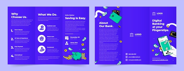 Gratis vector sjabloon voor bankzakenbrochures