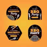 Gratis vector sjabloon voor barbecue-feestlabels