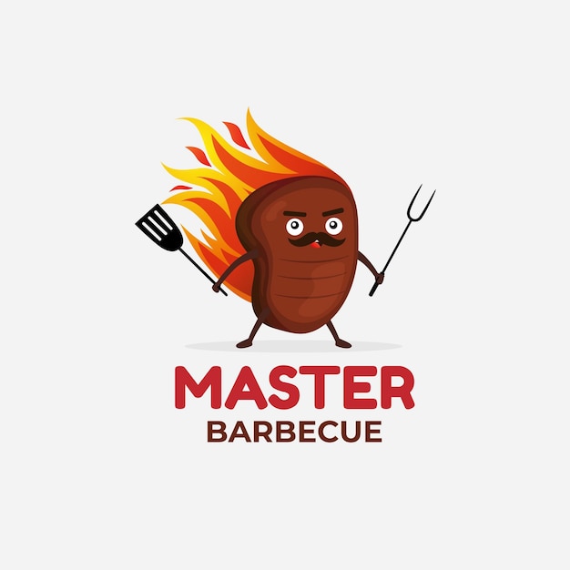Sjabloon voor barbecue-logo met kleurovergang
