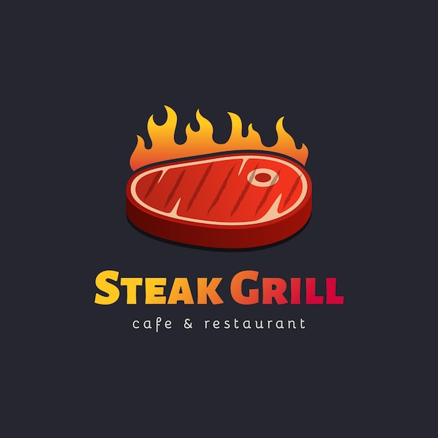 Sjabloon voor barbecue-logo met kleurovergang