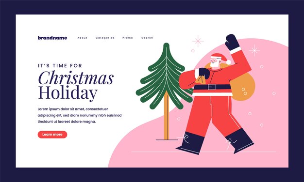 Sjabloon voor bestemmingspagina voor kerstseizoen