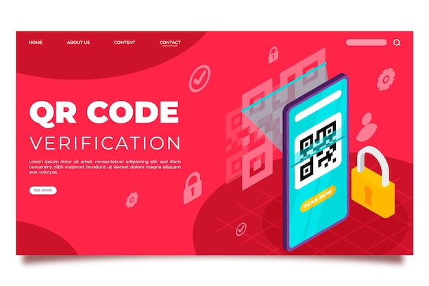 Sjabloon voor bestemmingspagina voor verificatie van qr-code