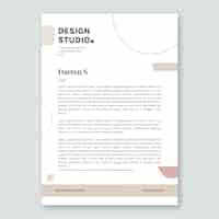 Gratis vector sjabloon voor briefpapier met plat ontwerp minimaal interieur