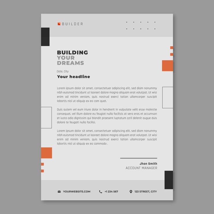 Gratis Vector sjabloon voor briefpapier met platte constructie