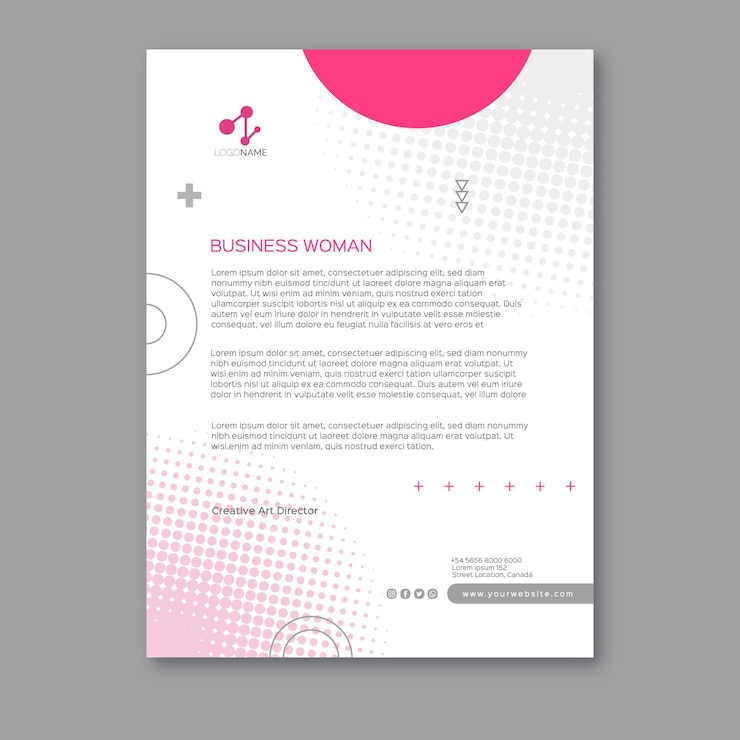 Gratis Vector sjabloon voor briefpapier voor zakenvrouwen