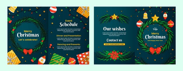 Sjabloon voor brochure voor viering van het kerstseizoen