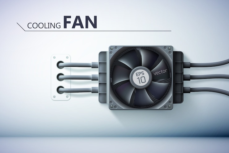 Gratis Vector sjabloon voor computer ventilatiesysteem