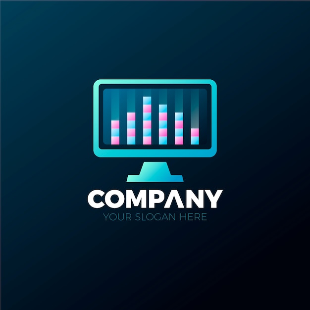 Sjabloon voor computerlogo's met kleurovergang