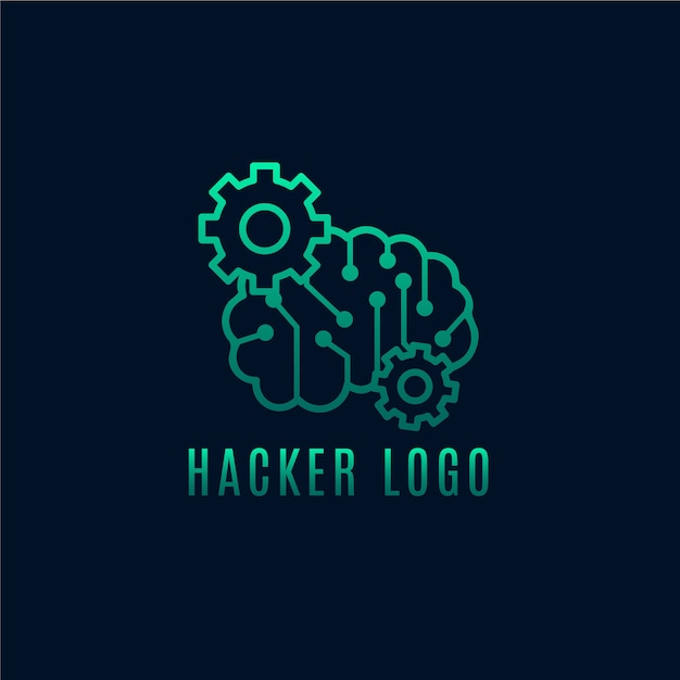 Gratis vector sjabloon voor creatief hacker-logo