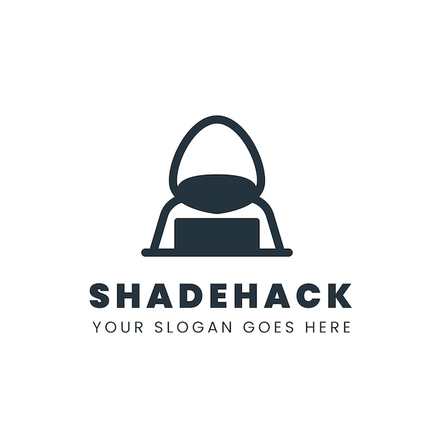 Gratis vector sjabloon voor creatief hacker-logo