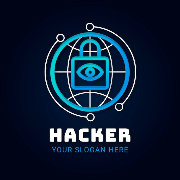 Gratis vector sjabloon voor creatief hacker-logo