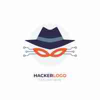 Gratis vector sjabloon voor creatief hacker-logo