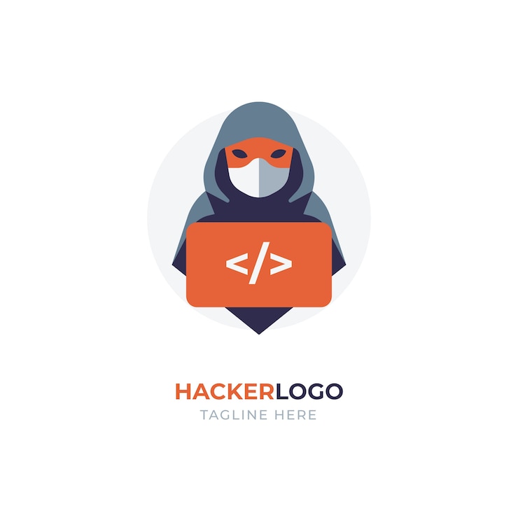 Gratis Vector sjabloon voor creatief hacker-logo
