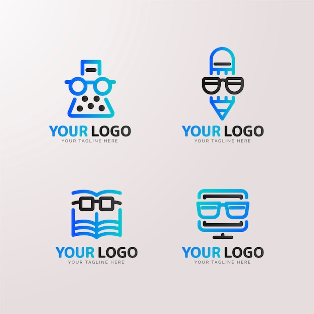 Sjabloon voor creatief nerd-logo met verloop