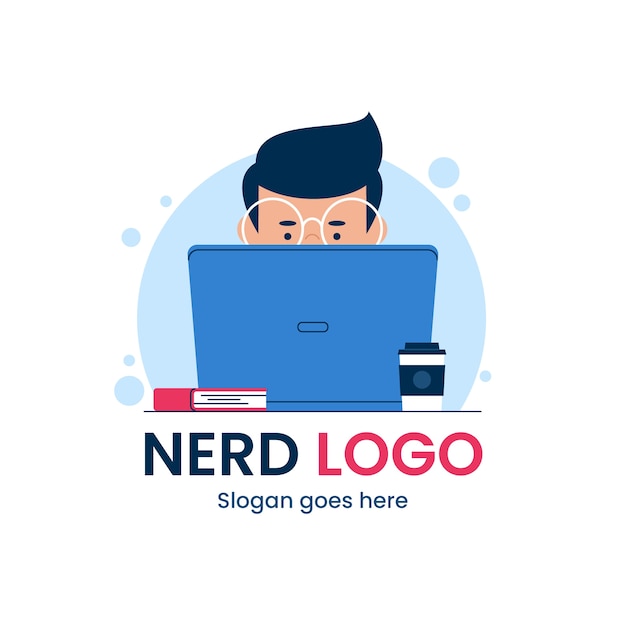 Gratis vector sjabloon voor creatief nerd-logo