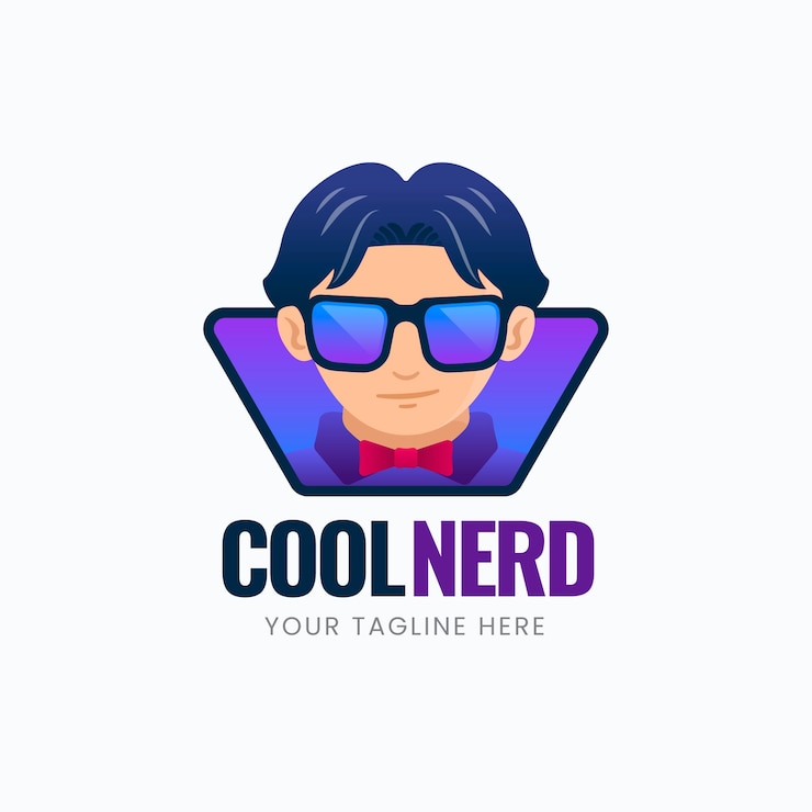 Gratis Vector sjabloon voor creatief nerd-logo