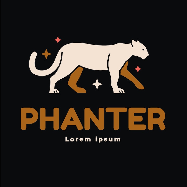 Gratis Vector sjabloon voor creatief panterlogo