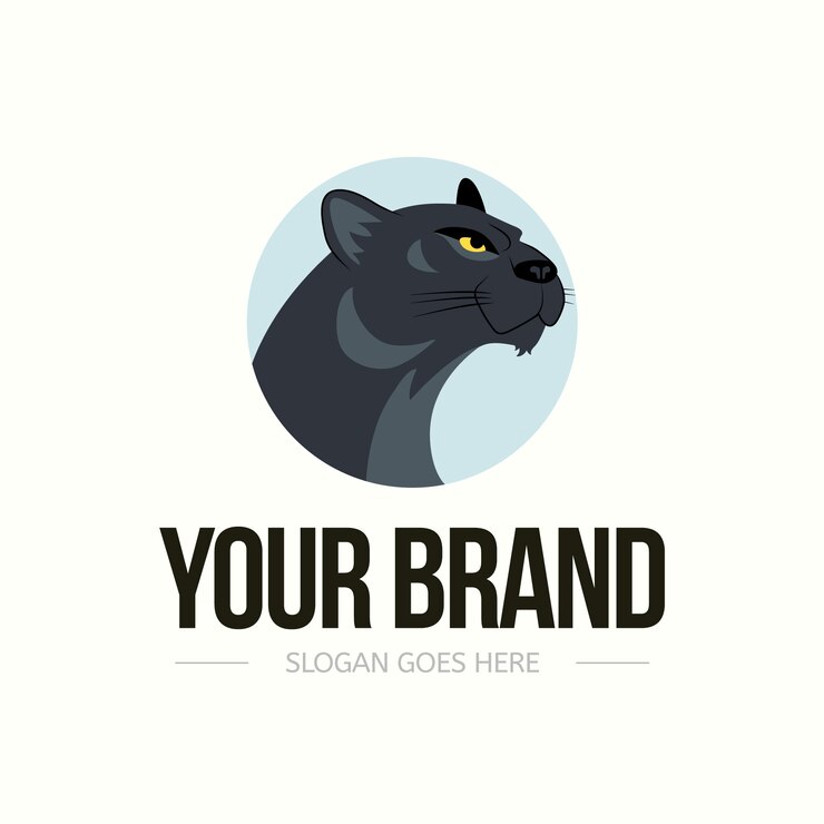 Gratis Vector sjabloon voor creatief panterlogo