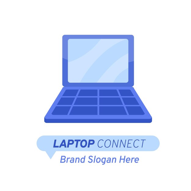 Sjabloon voor creatief plat laptop-logo